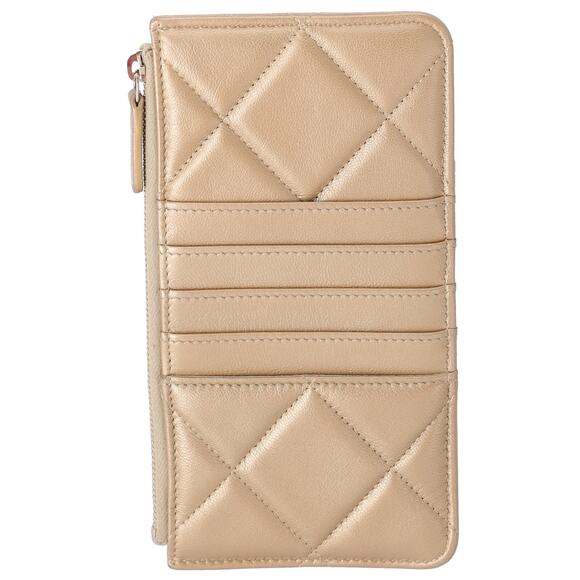 CHANEL 19 Matelasse Long Card Wallet Gold Lambskin - Picture 2 of 5